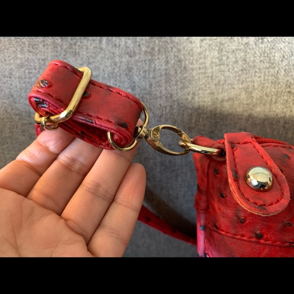 FINAL SALE // Tomato 🍅 Red crossbody handbag purse with black dots - Picture 4 of 8